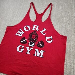 Vintage World Gym Stringer Shirt Men XL Tank Top Bodybuilding Weight Training